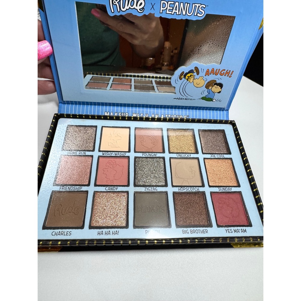 Rude Cosmetics x Peanuts Shades of Peanuts 15 Color Eyeshadow Palette Cool Toned